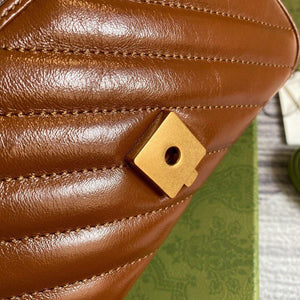 Gucci 446744 GG Marmont Matelass¨¦ Mini Bag Brown - luxibagsmall