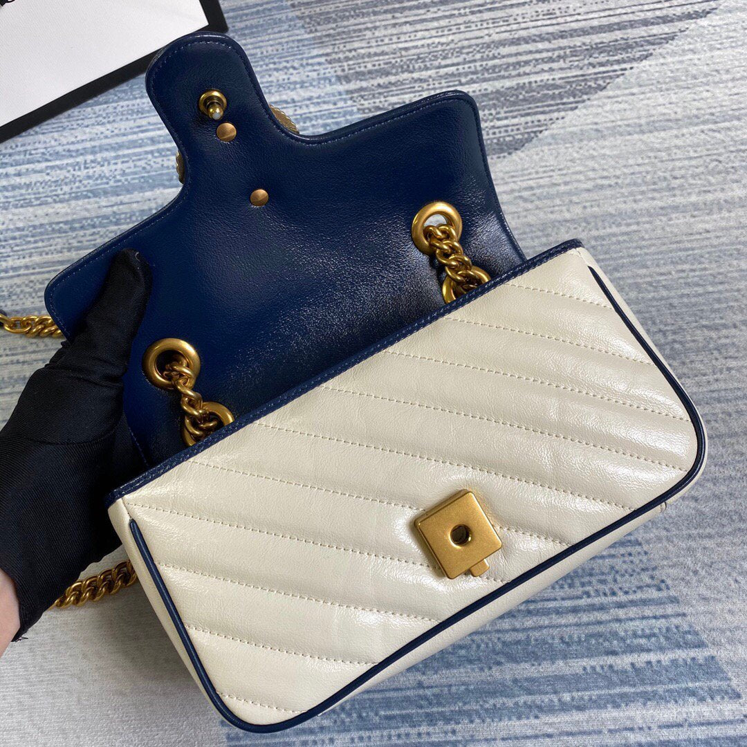 Gucci 446744 GG Marmont Matelass¨¦ Mini Bag Beige - luxibagsmall