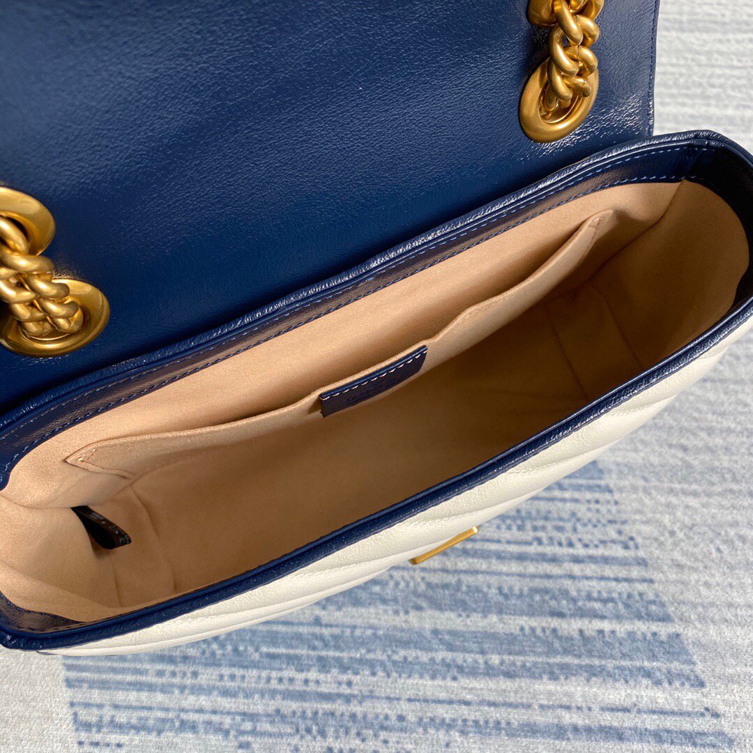 Gucci 446744 GG Marmont Matelass¨¦ Mini Bag Beige - luxibagsmall