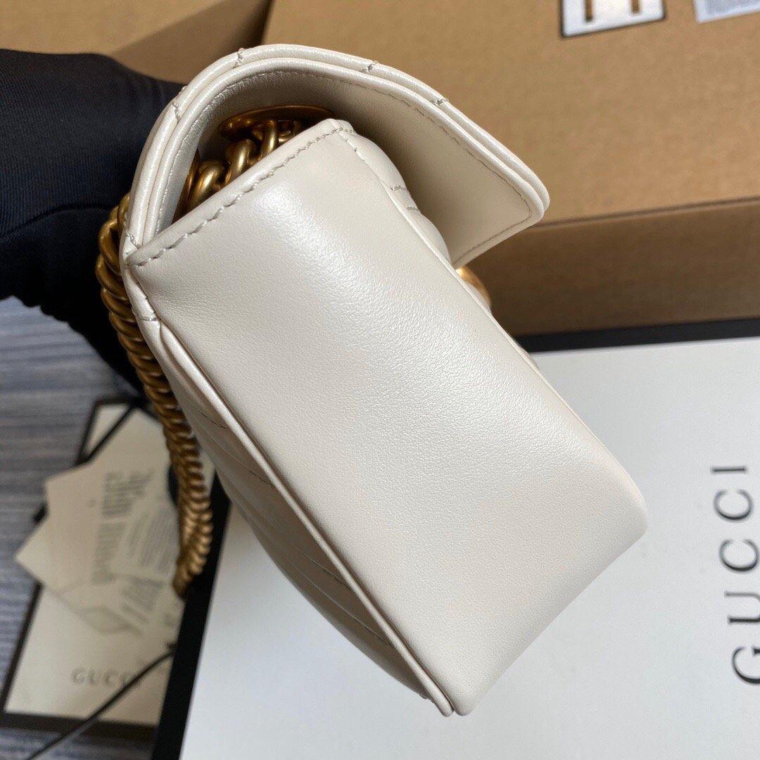 Gucci 446744 GG Marmont Matelass¨¦ Mini Bag White - luxibagsmall