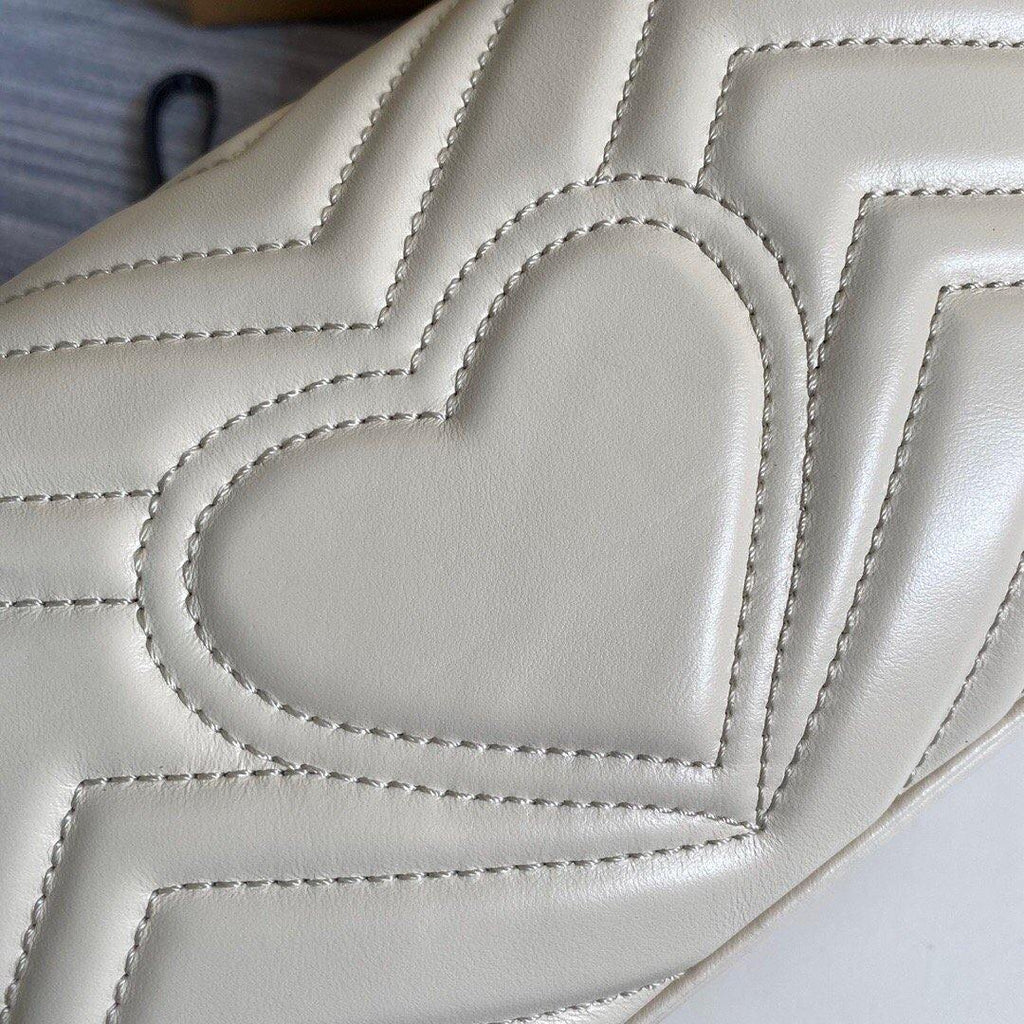Gucci 446744 GG Marmont Matelass¨¦ Mini Bag White - luxibagsmall
