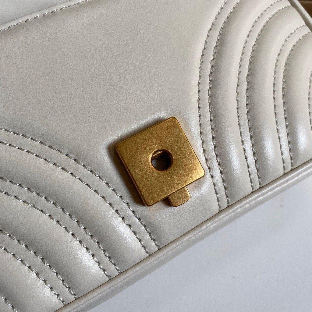 Gucci 446744 GG Marmont Matelass¨¦ Mini Bag White - luxibagsmall