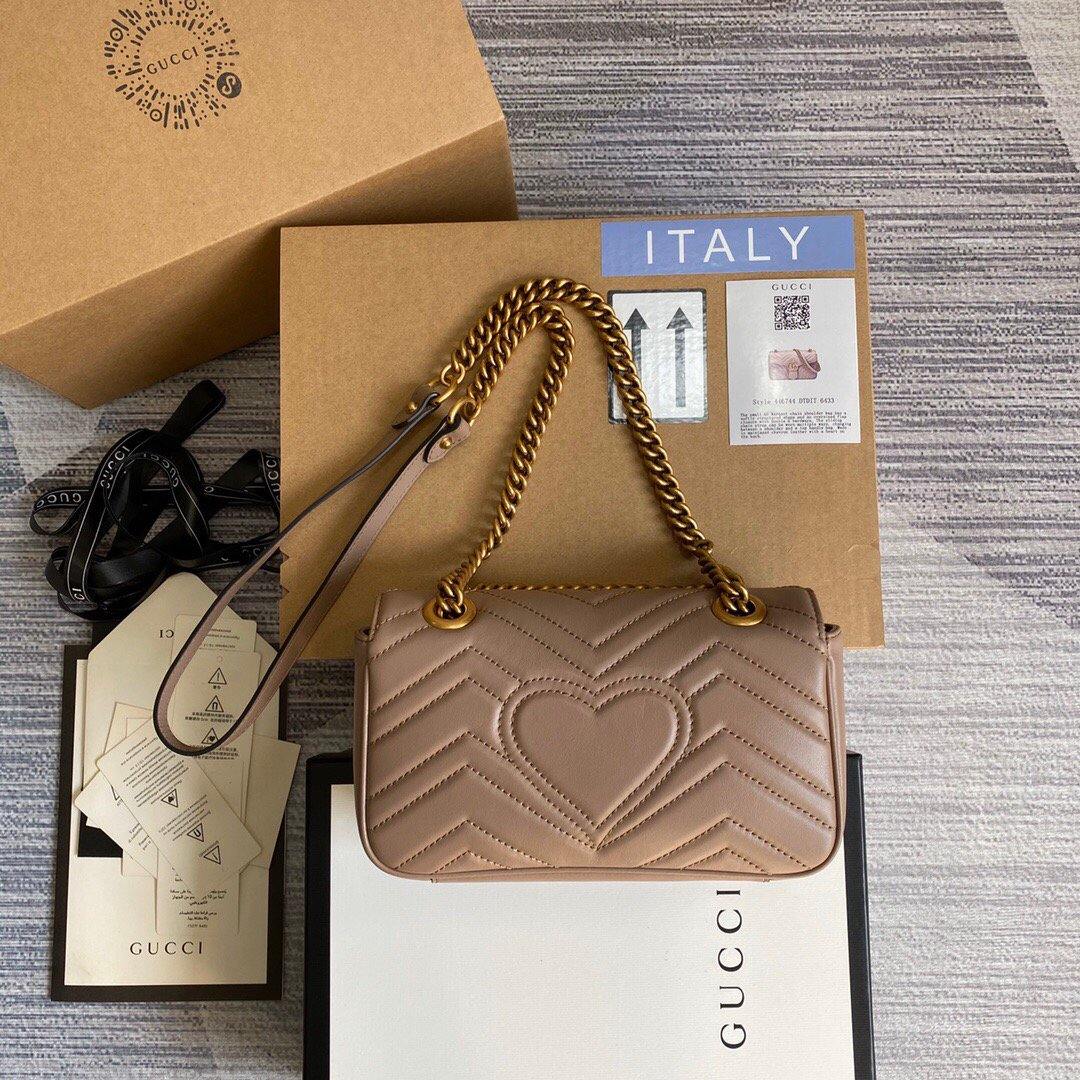 Gucci 446744 GG Marmont Matelass¨¦ Mini Bag Light Pink - luxibagsmall
