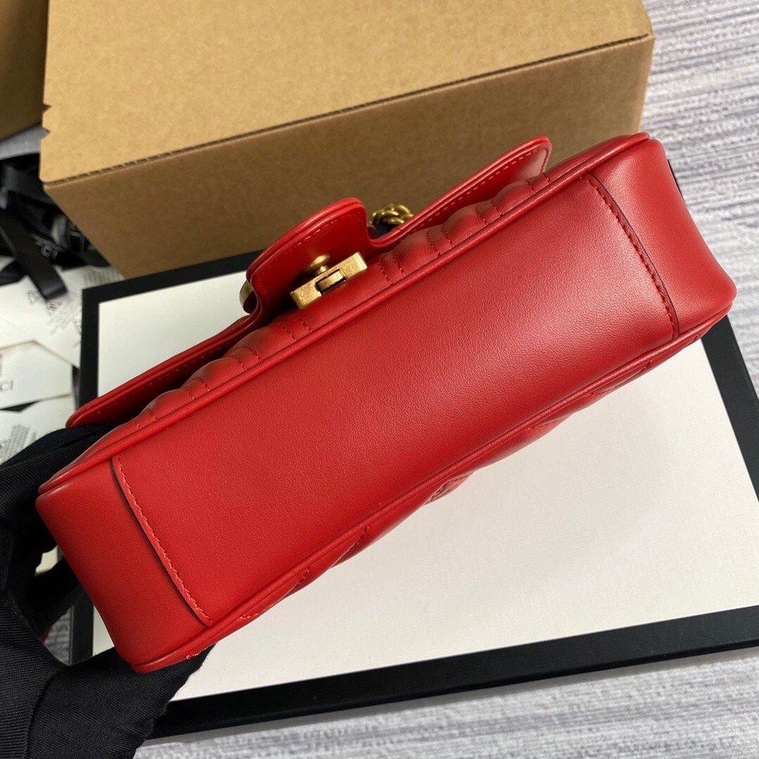Gucci 446744 GG Marmont Matelass¨¦ Mini Bag Red - luxibagsmall
