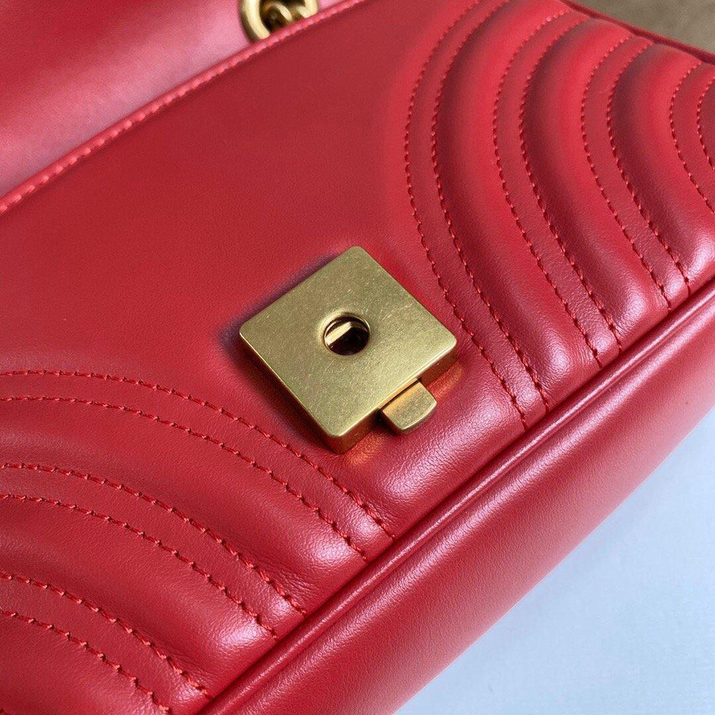 Gucci 446744 GG Marmont Matelass¨¦ Mini Bag Red - luxibagsmall