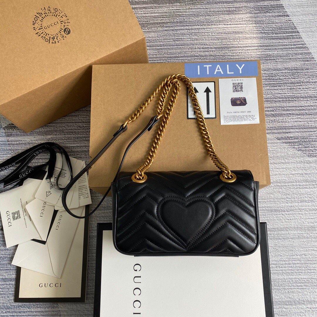 Gucci 446744 GG Marmont Matelass¨¦ Mini Bag Black - luxibagsmall