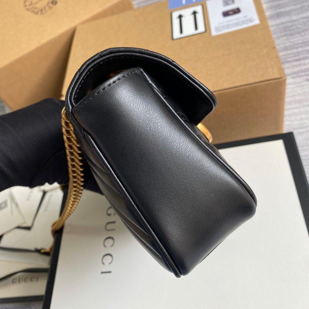Gucci 446744 GG Marmont Matelass¨¦ Mini Bag Black - luxibagsmall