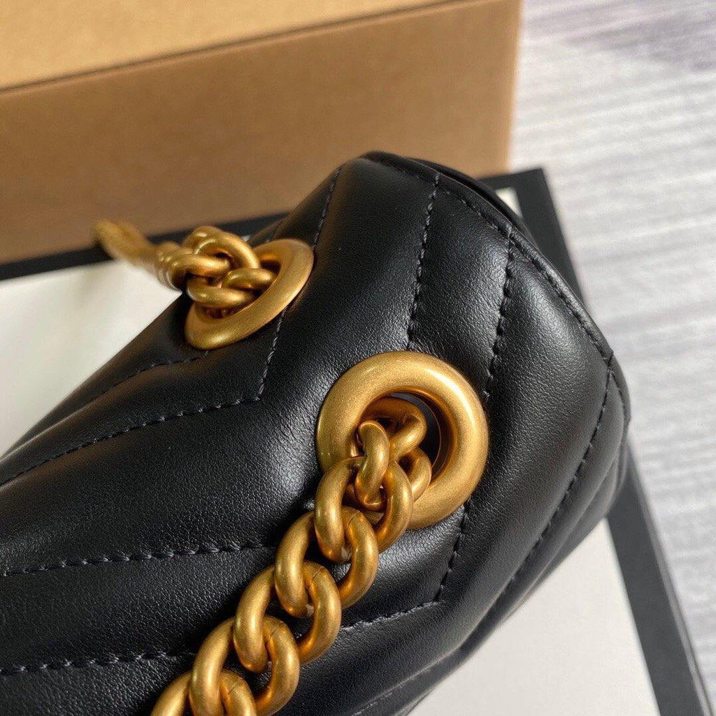 Gucci 446744 GG Marmont Matelass¨¦ Mini Bag Black - luxibagsmall