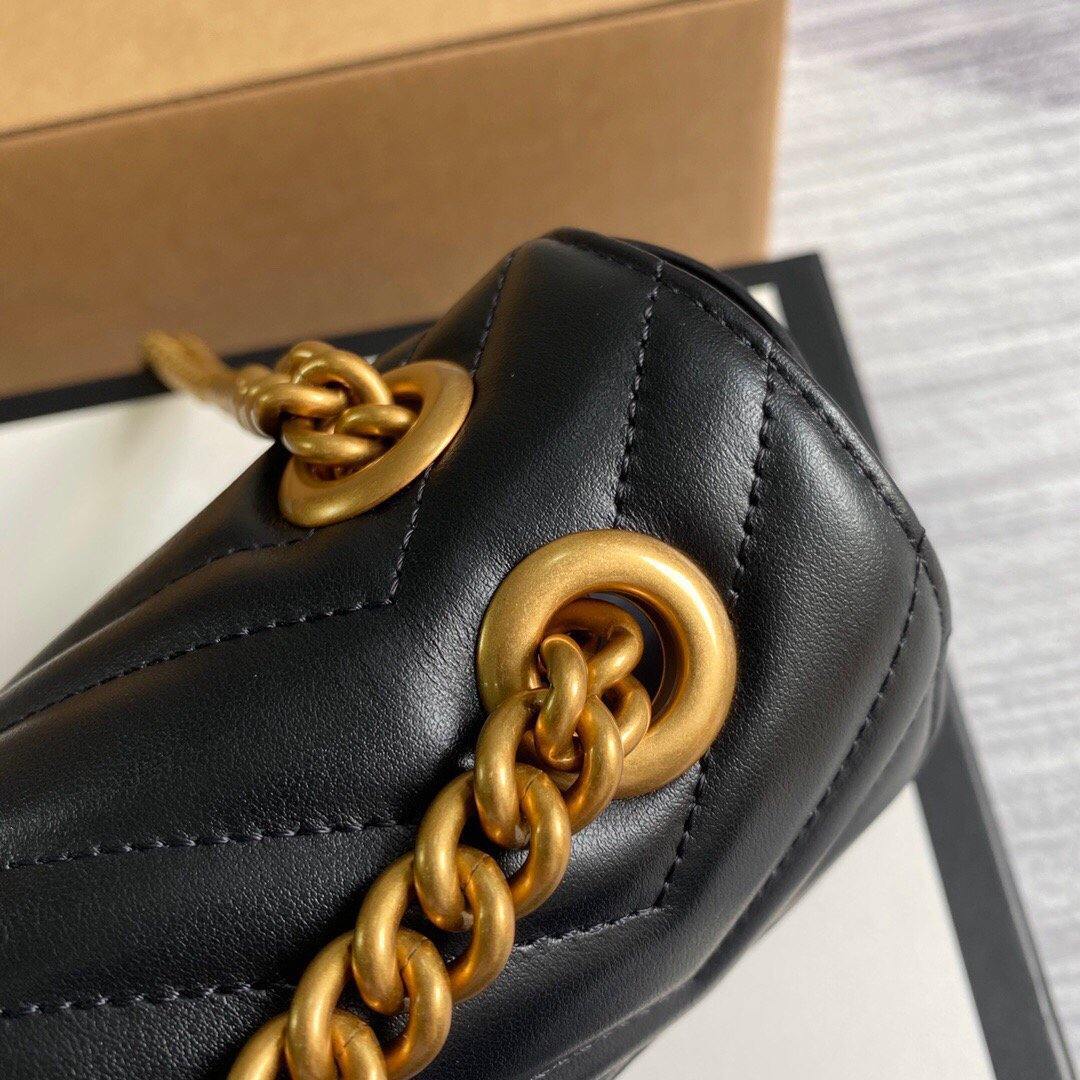 Gucci 446744 GG Marmont Matelass¨¦ Mini Bag Black - luxibagsmall