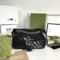 Gucci 446744 GG Marmont Mini Shoulder Sequin Bag Black - luxibagsmall