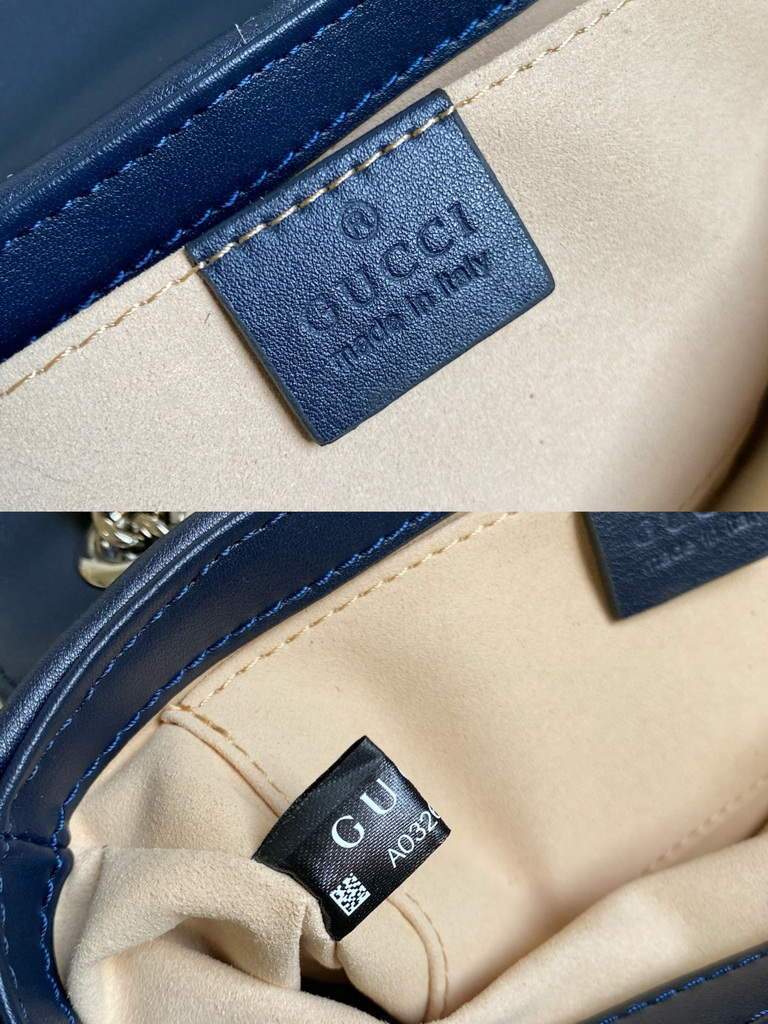 Gucci 446744 GG Marmont Multicolor mini shoulder bag blue and pink