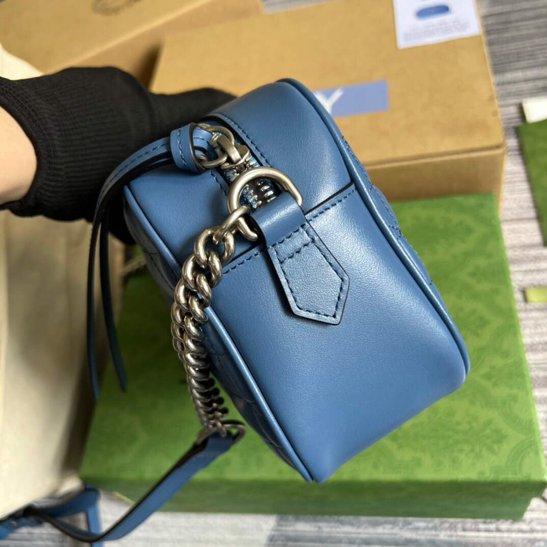 Gucci 447632 GG Marmont Matelass¨¦ Shoulder Bag Blue