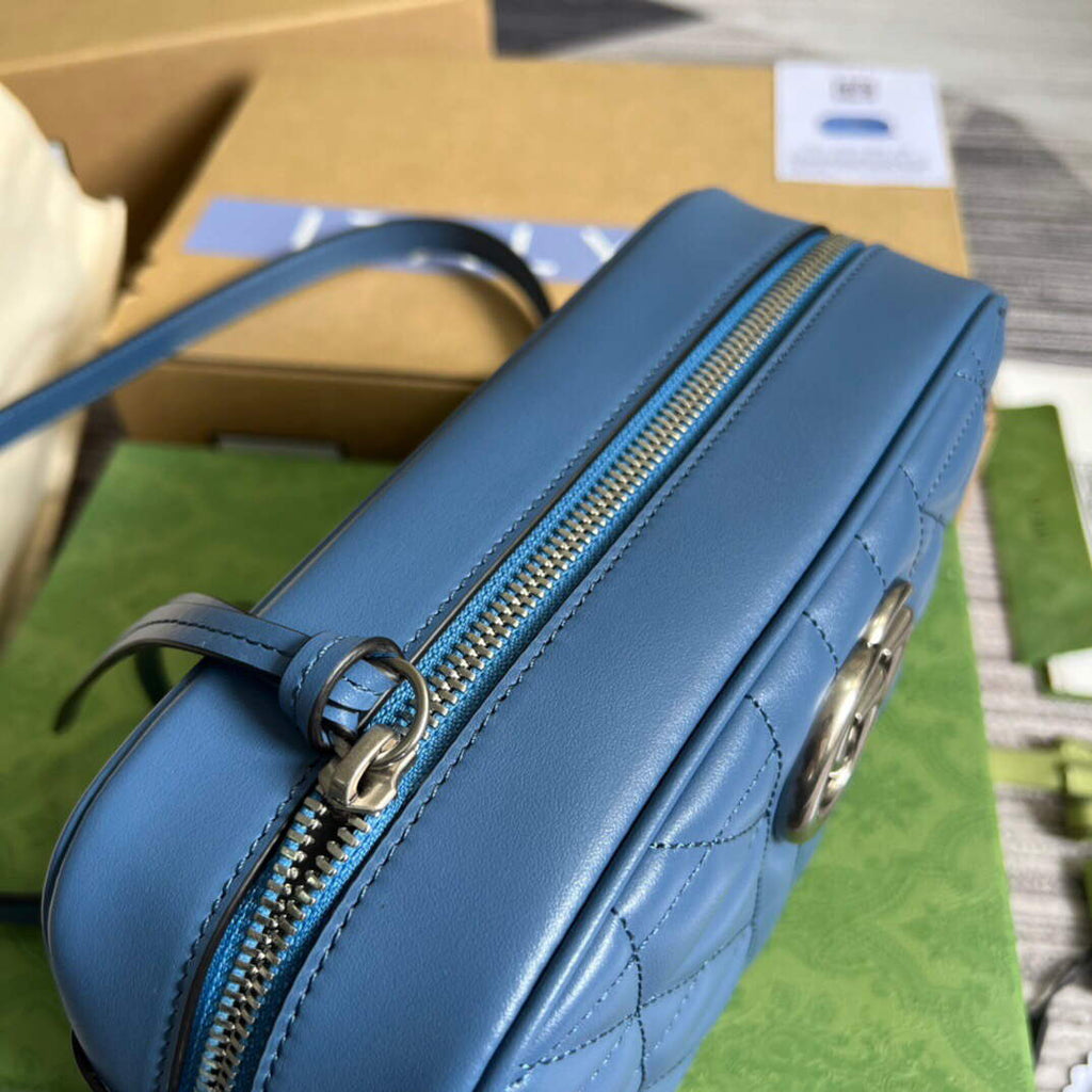Gucci 447632 GG Marmont Matelass¨¦ Shoulder Bag Blue