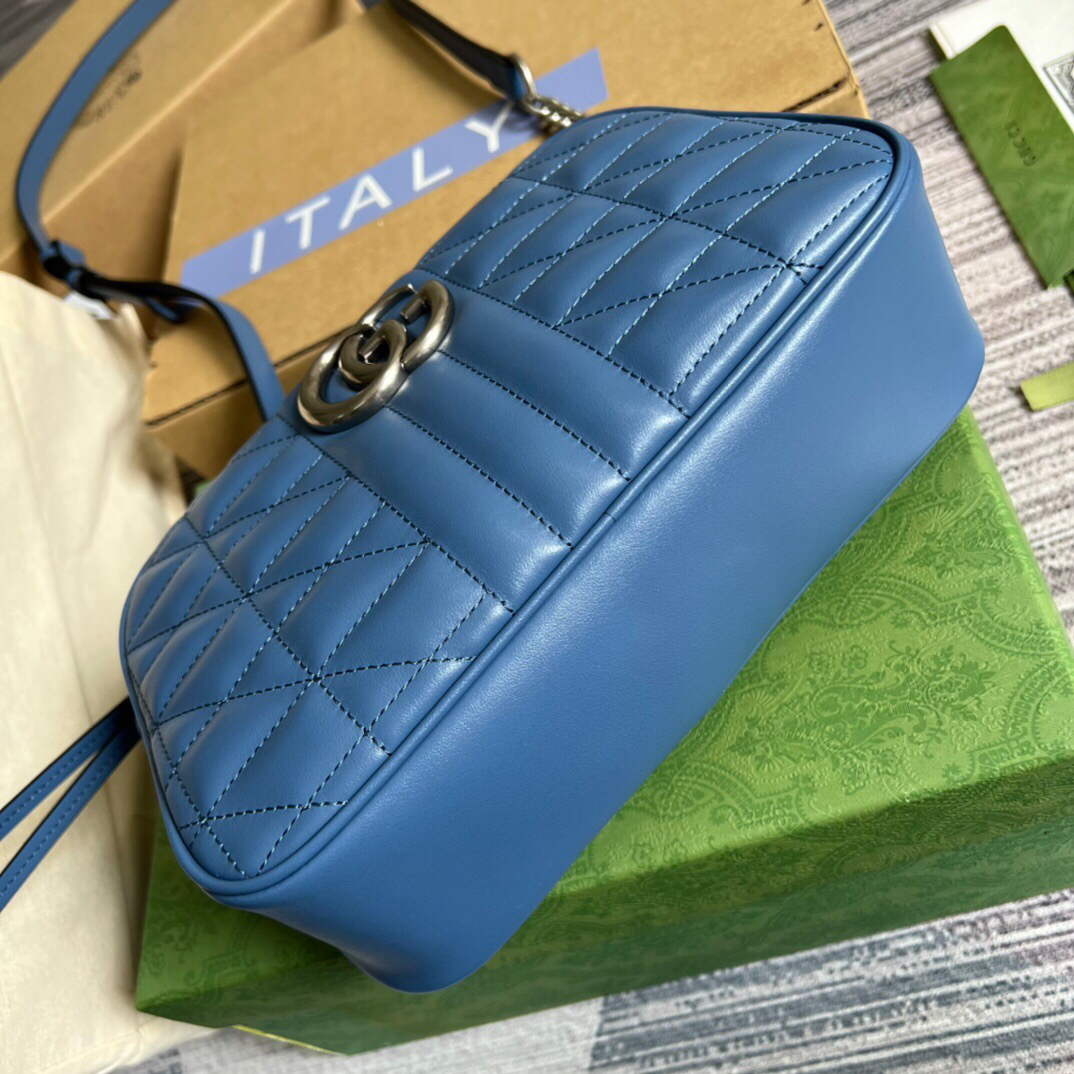 Gucci 447632 GG Marmont Matelass¨¦ Shoulder Bag Blue