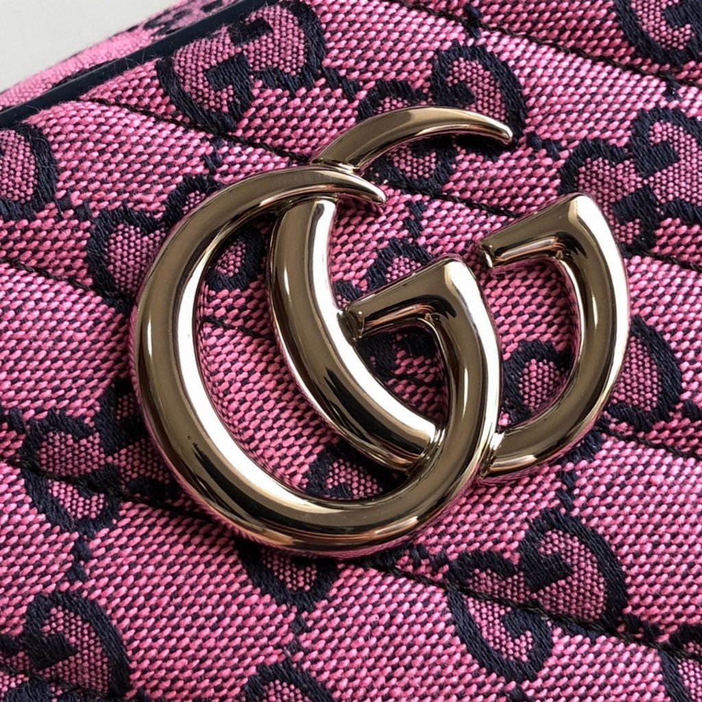 Gucci 447632 GG Marmont Multicolour Small Shoulder Bag Purple