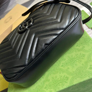 Gucci 447632 GG Marmont Small Shoulder Bag Black - Default Title - View 7