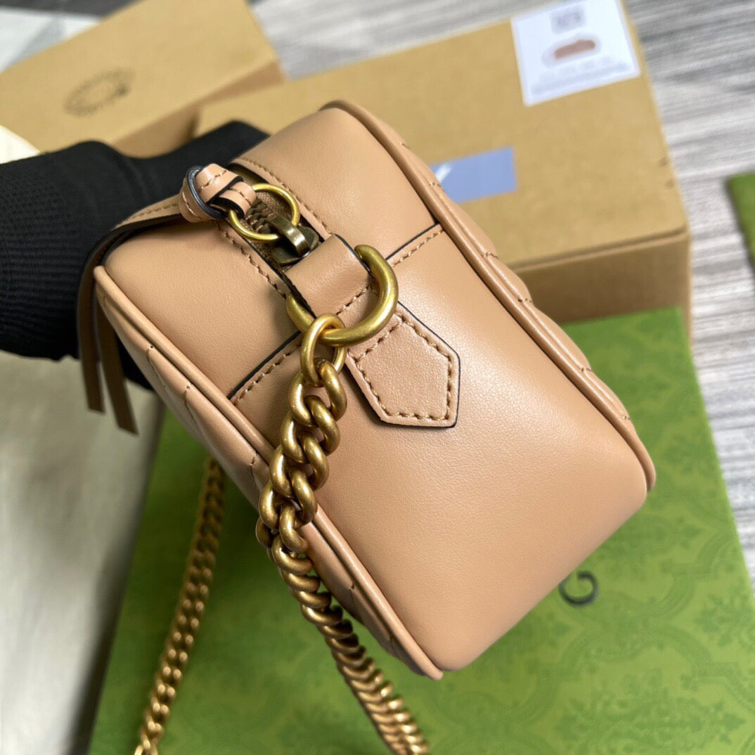 Gucci 447632 GG Marmont Small Shoulder Bag Light Pink