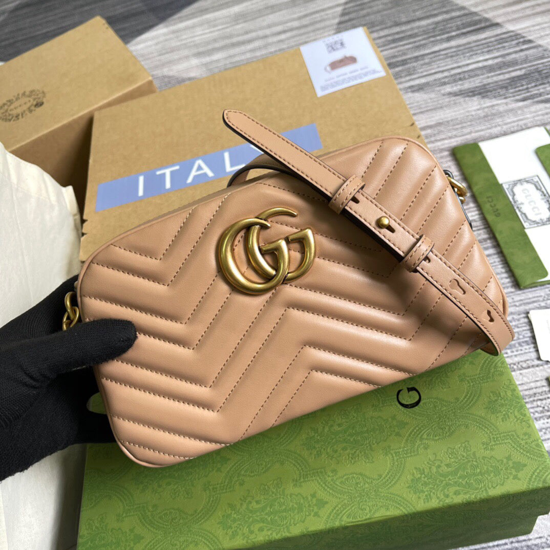 Gucci 447632 GG Marmont Small Shoulder Bag Light Pink - Default Title - View 1