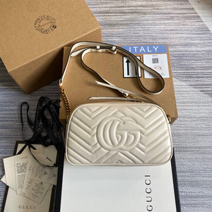 Gucci 447632 GG Marmont Small Shoulder Bag White - Default Title - View 2