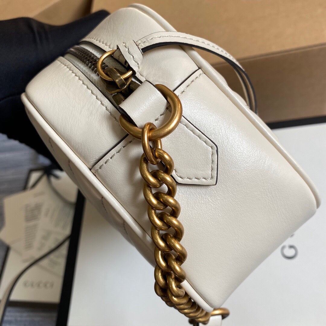 Gucci 447632 GG Marmont Small Shoulder Bag White - Default Title - View 3