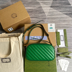 Gucci 447632 GG Marmont Small Shoulder Bag Green - Default Title - View 3
