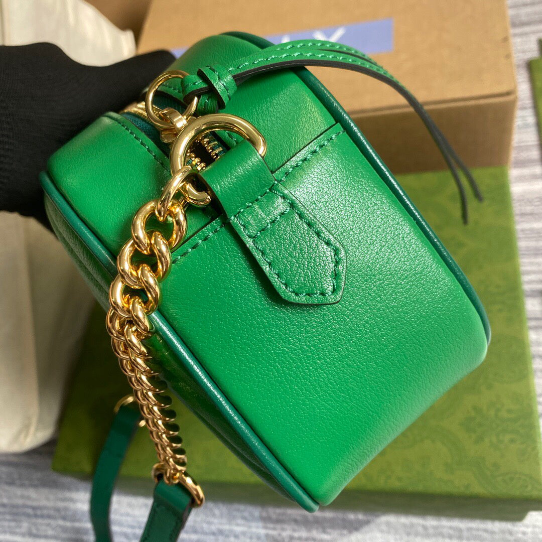 Gucci 447632 GG Marmont Small Shoulder Bag Green - Default Title - View 4