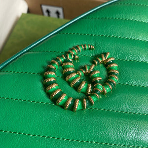 Gucci 447632 GG Marmont Small Shoulder Bag Green - Default Title - View 5