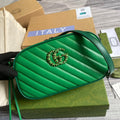 Gucci 447632 GG Marmont Small Shoulder Bag Green - Default Title - View 1