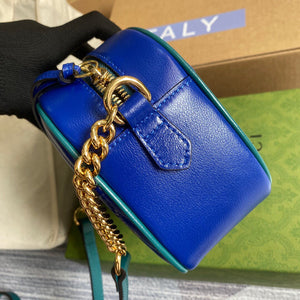 Gucci 447632 GG Marmont Small Shoulder Bag Blue - Default Title - View 4