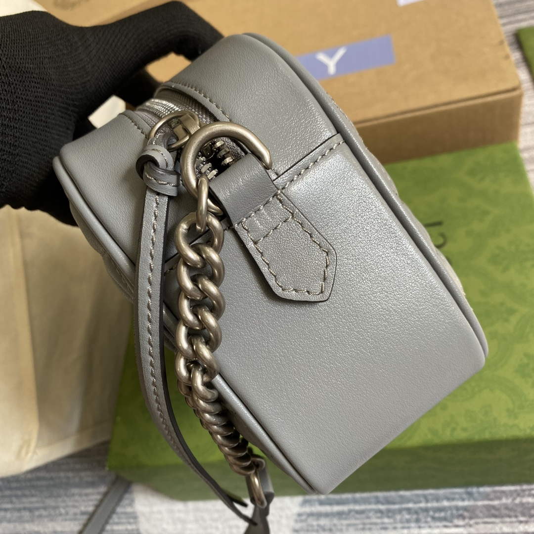 Gucci 447632 GG Marmont small shoulder bag Grey - Default Title - View 4