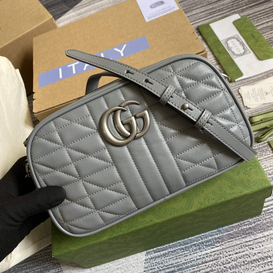 Gucci 447632 GG Marmont small shoulder bag Grey - Default Title - View 1