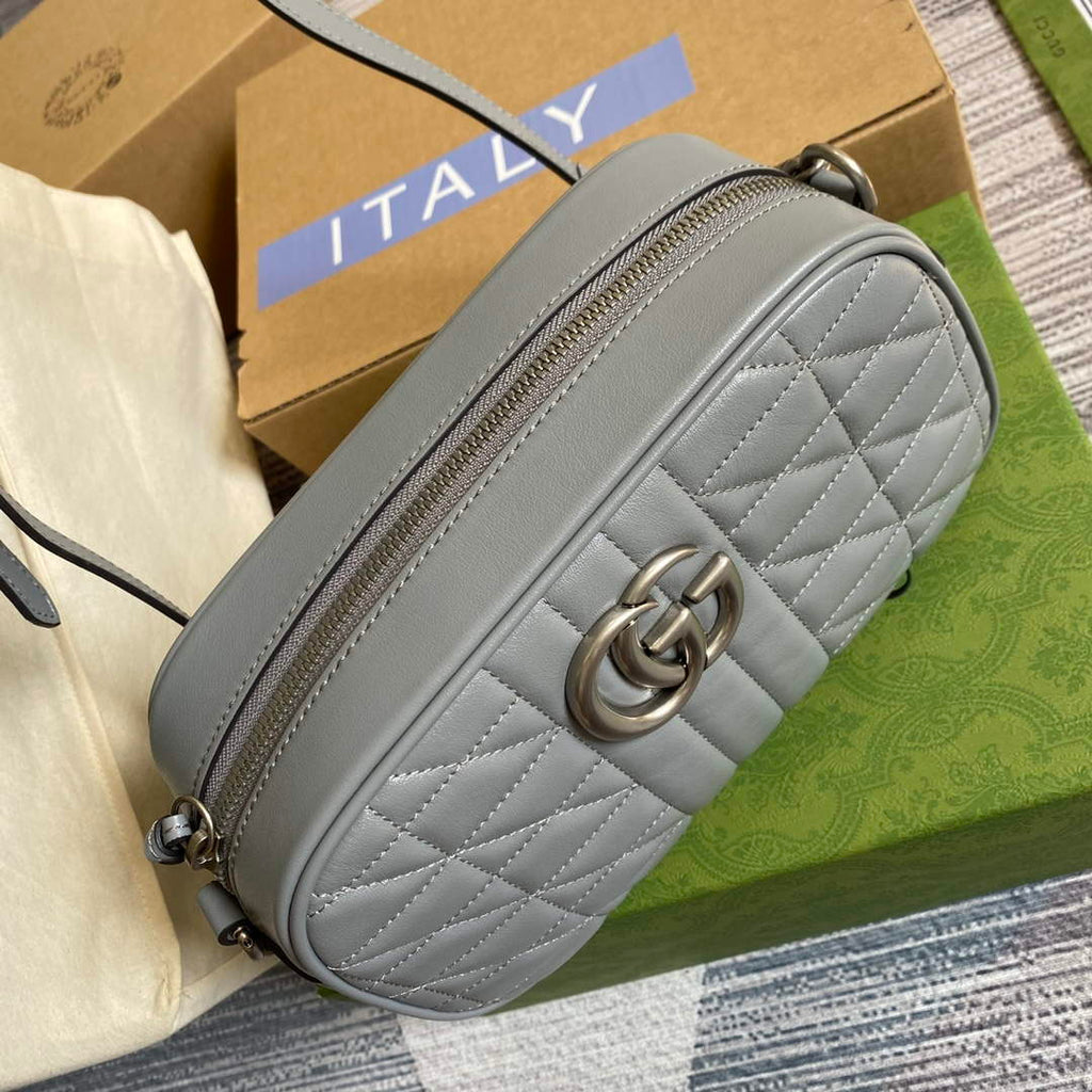 Gucci 447632 GG Marmont small shoulder bag Grey
