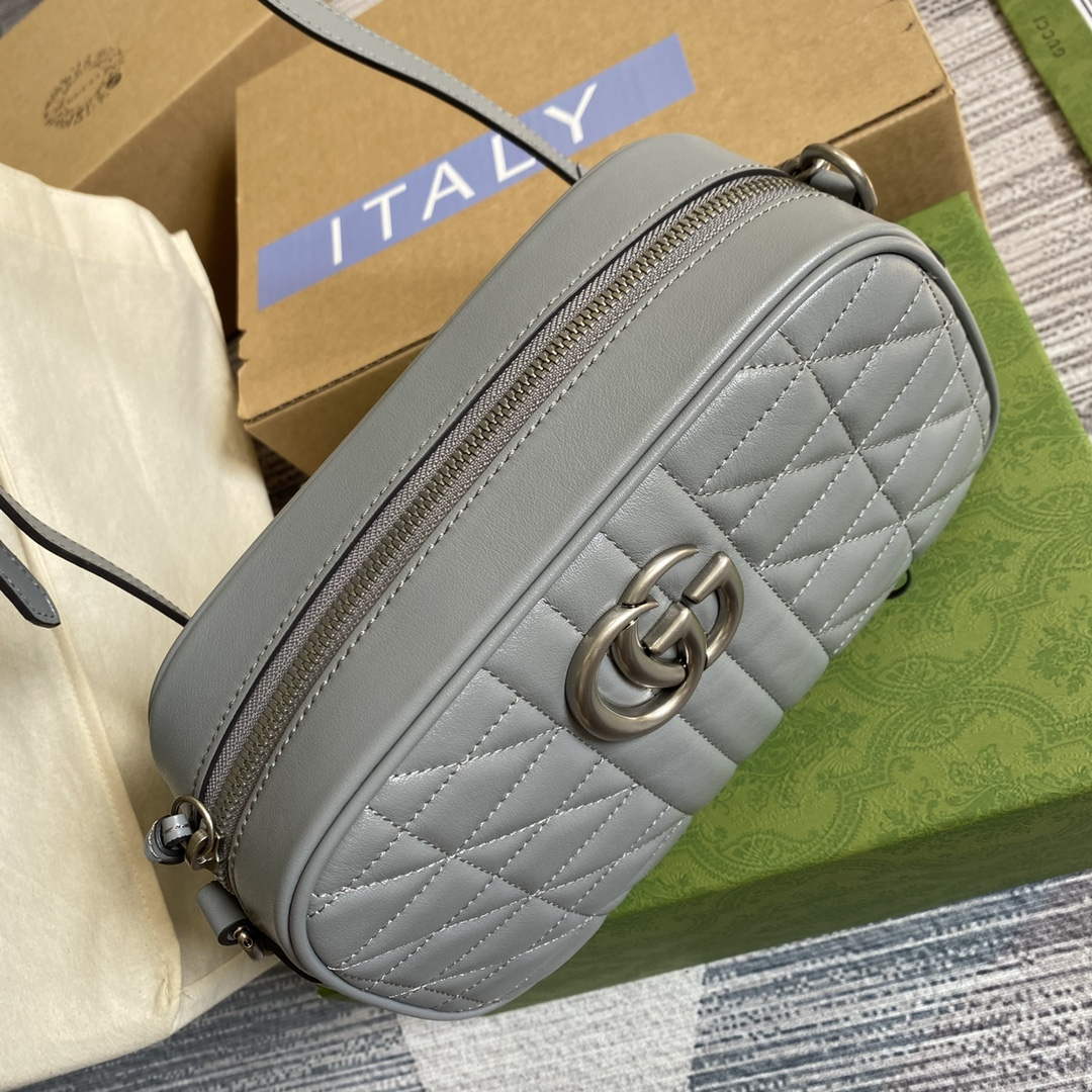 Gucci 447632 GG Marmont small shoulder bag Grey - Default Title - View 6