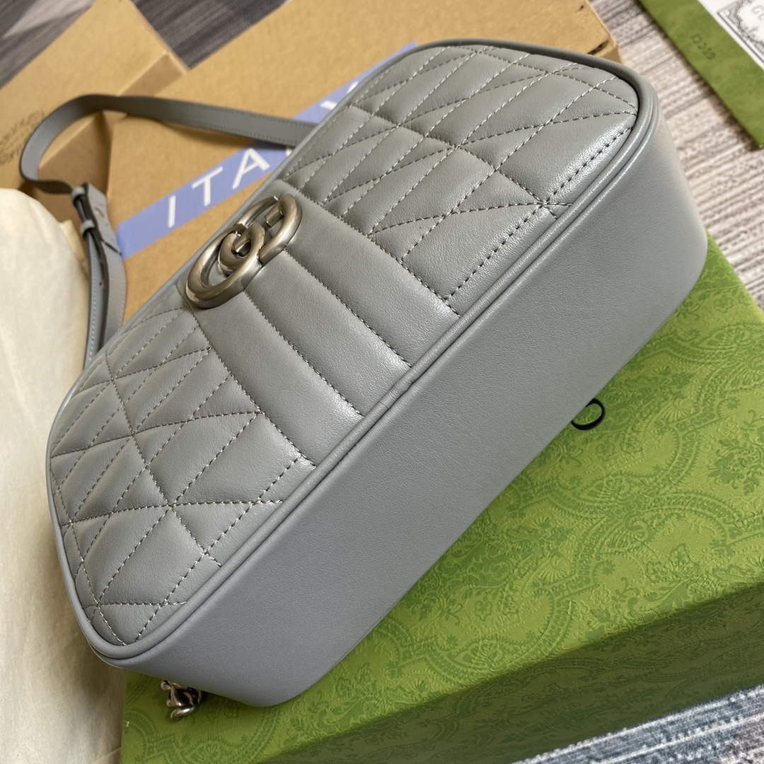 Gucci 447632 GG Marmont small shoulder bag Grey - Default Title - View 7