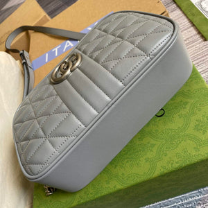 Gucci 447632 GG Marmont small shoulder bag Grey - Default Title - View 7