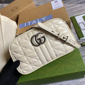 Gucci 447632 GG Marmont matelass¨¦ small shoulder bag White