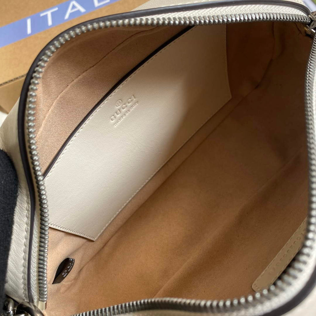 Gucci 447632 GG Marmont matelass¨¦ small shoulder bag White