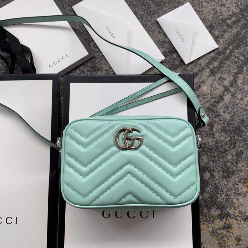 Gucci 448065 GG Marmont Matelass¨¦ Mini Bag Light Green - luxibagsmall