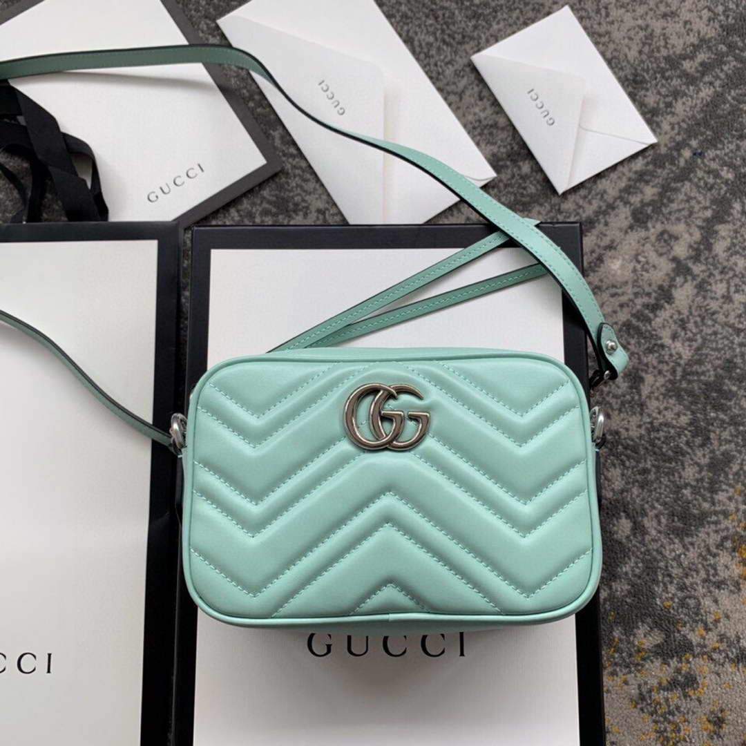 Gucci 448065 GG Marmont Matelass¨¦ Mini Bag Light Green - luxibagsmall