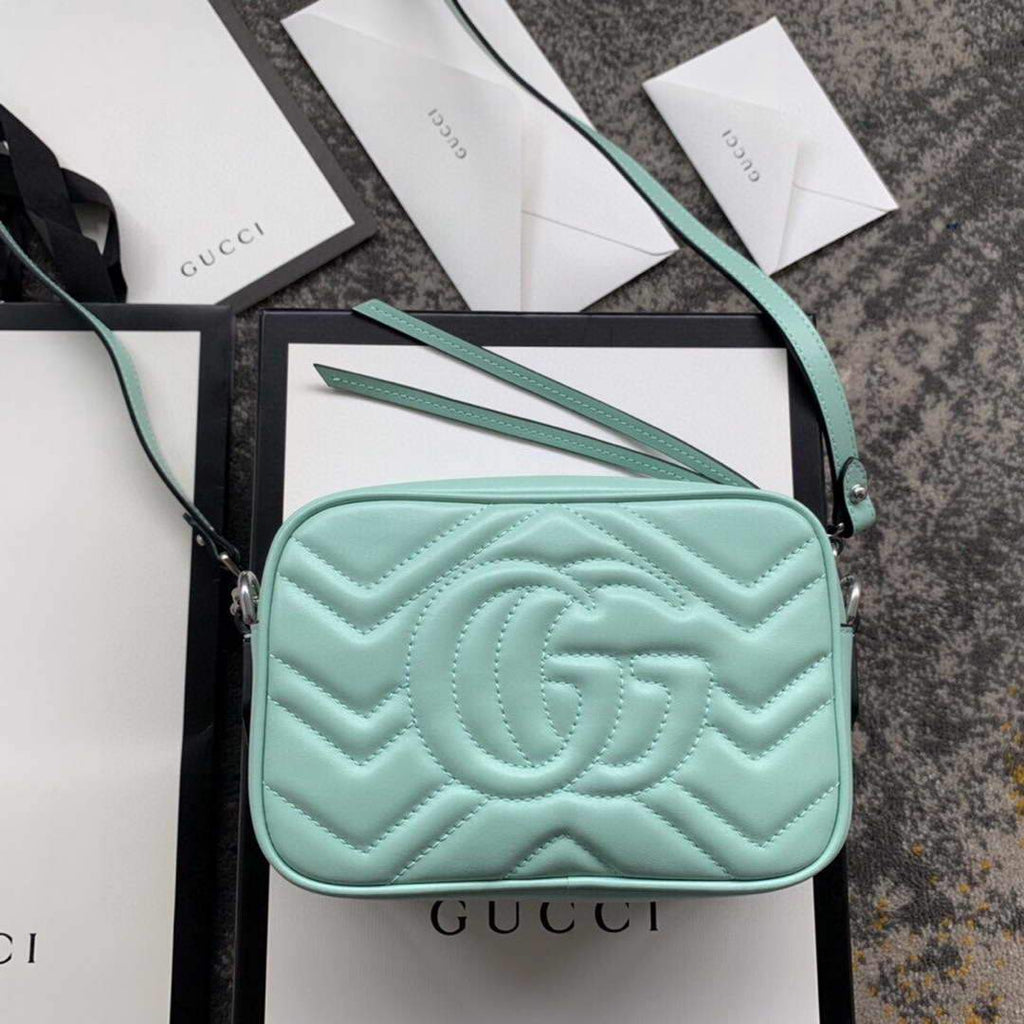 Gucci 448065 GG Marmont Matelass¨¦ Mini Bag Light Green - luxibagsmall