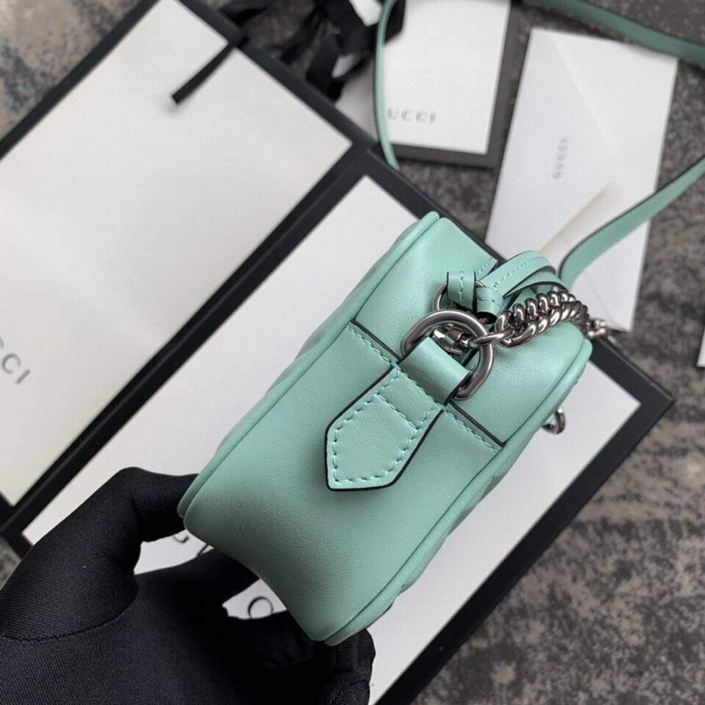 Gucci 448065 GG Marmont Matelass¨¦ Mini Bag Light Green - luxibagsmall