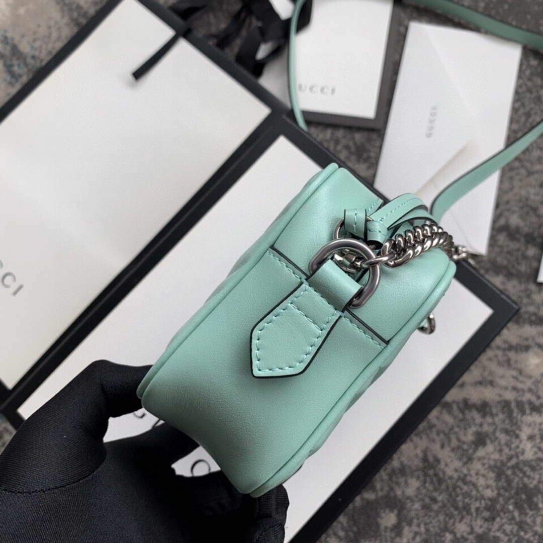 Gucci 448065 GG Marmont Matelass¨¦ Mini Bag Light Green - luxibagsmall