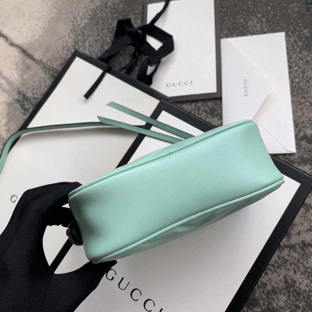 Gucci 448065 GG Marmont Matelass¨¦ Mini Bag Light Green - luxibagsmall