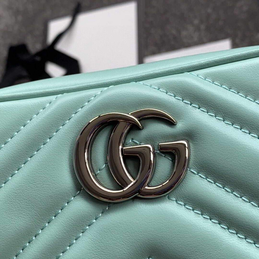 Gucci 448065 GG Marmont Matelass¨¦ Mini Bag Light Green - luxibagsmall