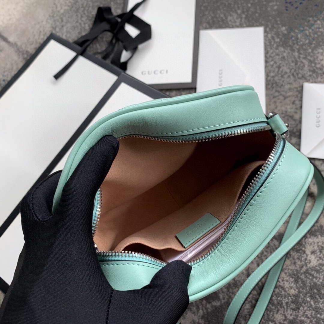 Gucci 448065 GG Marmont Matelass¨¦ Mini Bag Light Green - luxibagsmall
