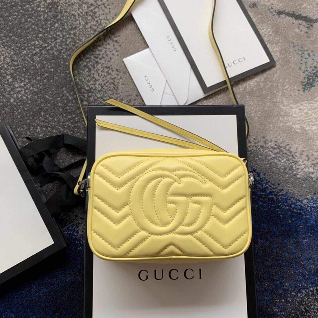 Gucci 448065 GG Marmont Matelass¨¦ Mini Bag Yellow - luxibagsmall