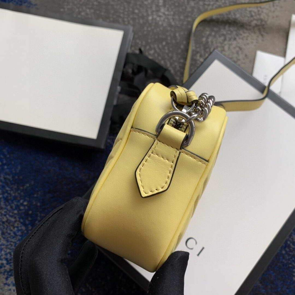 Gucci 448065 GG Marmont Matelass¨¦ Mini Bag Yellow - luxibagsmall