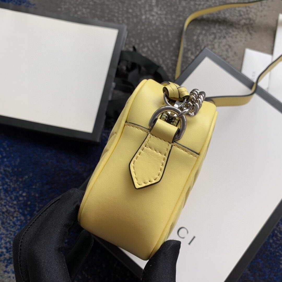 Gucci 448065 GG Marmont Matelass¨¦ Mini Bag Yellow - luxibagsmall