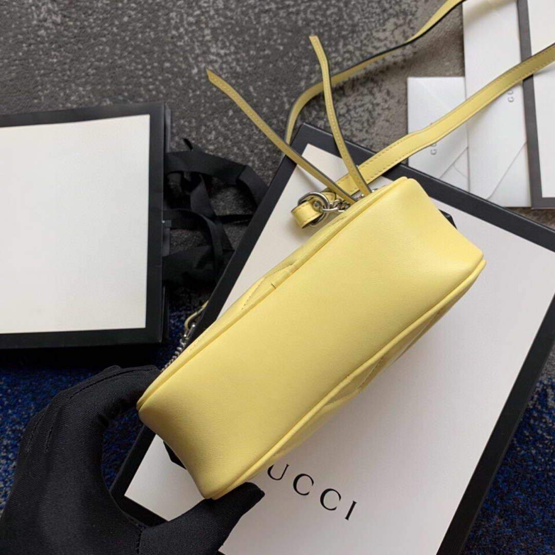 Gucci 448065 GG Marmont Matelass¨¦ Mini Bag Yellow - luxibagsmall