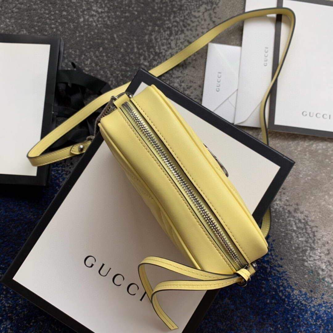 Gucci 448065 GG Marmont Matelass¨¦ Mini Bag Yellow - luxibagsmall